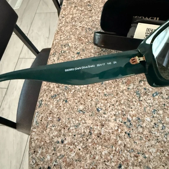 Coach Dark Green Rectangular Sunglasses - Picture 6 of 7